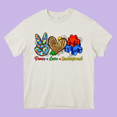 Peace Love Understand Heavy Core Tee Designed By Zillion Design Studio
