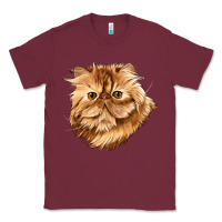 Burgundy Persian Cat Face Classic Tee - LillyAllenDesigns