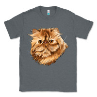 Charcoal Heather Persian Cat Face Classic Tee - LillyAllenDesigns
