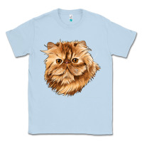 Dusty Blue Persian Cat Face Classic Tee - LillyAllenDesigns