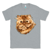 Heather Grey Persian Cat Face Classic Tee - LillyAllenDesigns