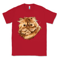 Red Persian Cat Face Classic Tee - LillyAllenDesigns