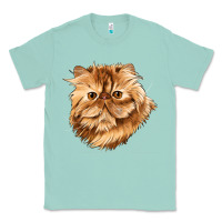 Seafoam Persian Cat Face Classic Tee - LillyAllenDesigns