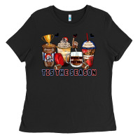 Black tis' the season american football coffee cups Ladies Tee - Zillion Design Studio