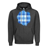 Charcoal Heather Winter Tartan Patch Zipper Hoodie - BundleAndBundleShop
