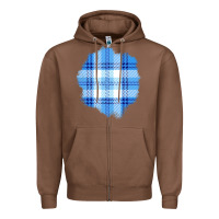 Chestnut Winter Tartan Patch Zipper Hoodie - BundleAndBundleShop
