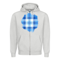Dove Grey Winter Tartan Patch Zipper Hoodie - BundleAndBundleShop