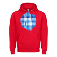 Winter Tartan Patch Zipper Hoodie | Teevron