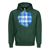 Sports Green Winter Tartan Patch Zipper Hoodie - BundleAndBundleShop