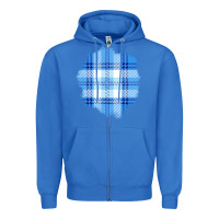 True Royal Winter Tartan Patch Zipper Hoodie - BundleAndBundleShop