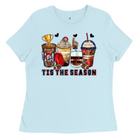 Baby Blue tis' the season american football coffee cups Ladies Tee - Zillion Design Studio