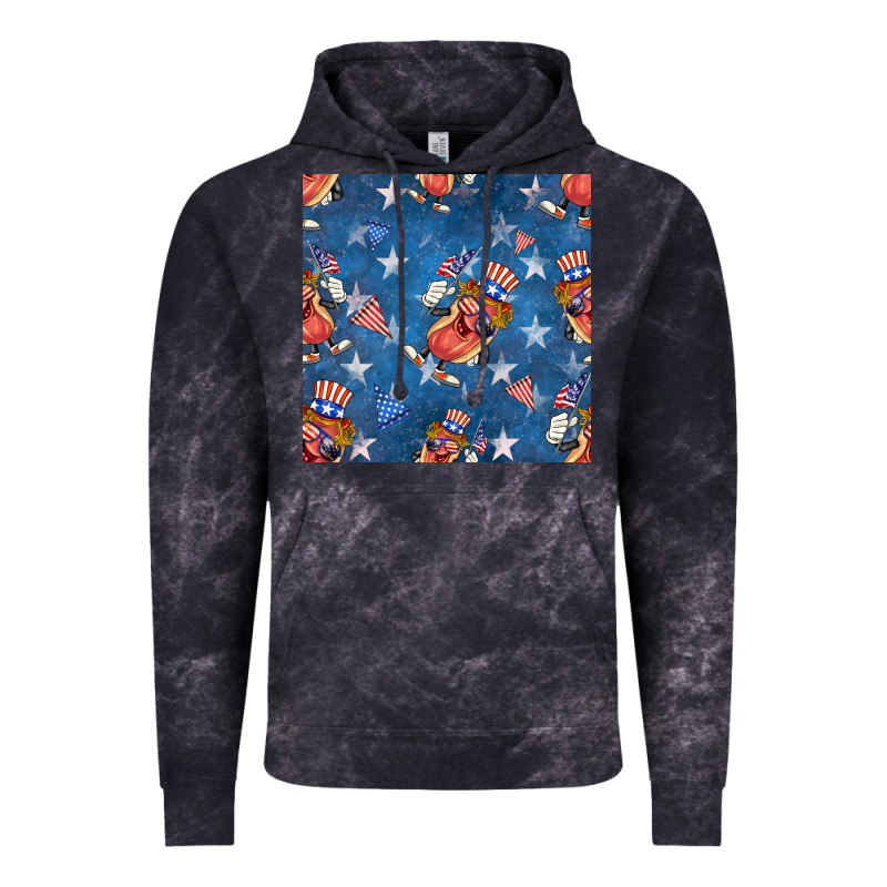 4th Of July Hotdog Seamless Pattern Vintage Hoodie by BundleAndBundleShop | Teevron