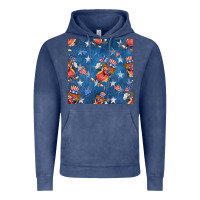 Vintage Denim 4th of july hotdog seamless pattern Vintage Hoodie - BundleAndBundleShop