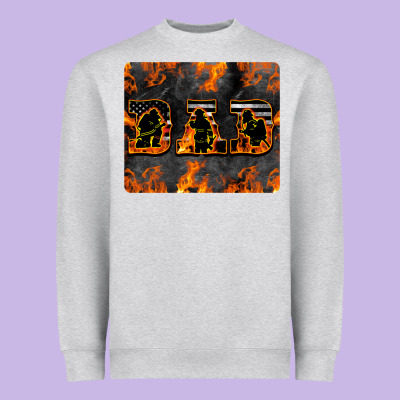 American Firefighter Dad Heavyweight Sweatshirt Designed By Lillyallendesigns