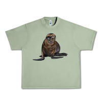 Oil Green Sea Lion Illustrations Urban Heavy Tee - LillyAllenDesigns