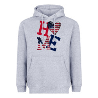Heather Grey American Flag Home Heavyweight Hoodie - Bettercallsaul