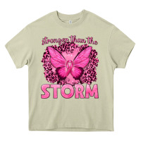 Mossy Stronger Than The Storm Breast Cancer Heavy Core Tee - texasbilliewilder