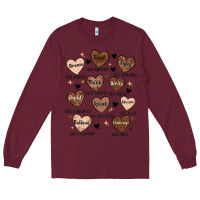Burgundy black history month hearts Long Sleeve Tee - MaliasSmallBusiness