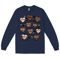 Navy black history month hearts Long Sleeve Tee - MaliasSmallBusiness