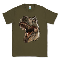 Army Green Tyrannosaurus T Rex Face Classic Tee - LillyAllenDesigns
