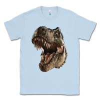 Dusty Blue Tyrannosaurus T Rex Face Classic Tee - LillyAllenDesigns