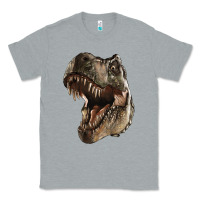 Heather Grey Tyrannosaurus T Rex Face Classic Tee - LillyAllenDesigns