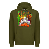 Army Green Howdy ghouls Premium Hoodie - NancyCooperArtShop