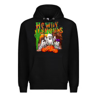 Black Howdy ghouls Premium Hoodie - NancyCooperArtShop
