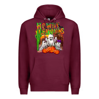 Burgundy Howdy ghouls Premium Hoodie - NancyCooperArtShop