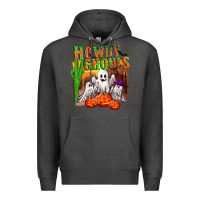 Charcoal Heather Howdy ghouls Premium Hoodie - NancyCooperArtShop