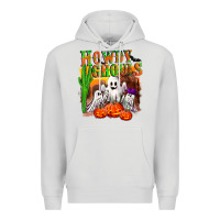 Dove Grey Howdy ghouls Premium Hoodie - NancyCooperArtShop