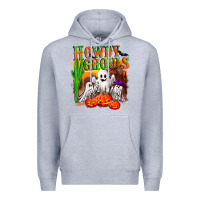 Heather Grey Howdy ghouls Premium Hoodie - NancyCooperArtShop