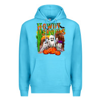 Ocean Blue Howdy ghouls Premium Hoodie - NancyCooperArtShop