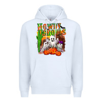 White Howdy ghouls Premium Hoodie - NancyCooperArtShop