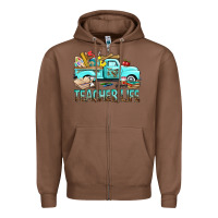 Chestnut Teacher Life With Truck Zipper Hoodie - BundleAndBundleShop