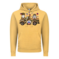 Vintage Mustard camouflage gnomes american flag star truck Vintage Hoodie - Artiststas