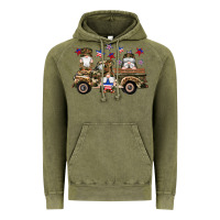 Vintage Olive camouflage gnomes american flag star truck Vintage Hoodie - Artiststas