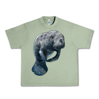 Oil Green Manatee Illustrations Urban Heavy Tee - LillyAllenDesigns
