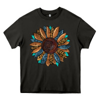 Asphalt fall tooled lather leopard Heavy Core Tee - RanaPortraitStore