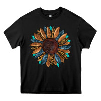 Black fall tooled lather leopard Heavy Core Tee - RanaPortraitStore
