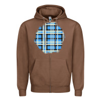 Chestnut Winter Tartan Patch Zipper Hoodie - BundleAndBundleShop