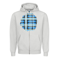 Dove Grey Winter Tartan Patch Zipper Hoodie - BundleAndBundleShop