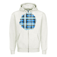 Oatmeal Heather Winter Tartan Patch Zipper Hoodie - BundleAndBundleShop