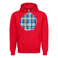 Red Winter Tartan Patch Zipper Hoodie - BundleAndBundleShop