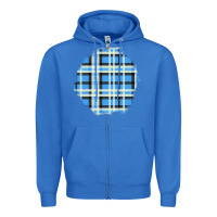 True Royal Winter Tartan Patch Zipper Hoodie - BundleAndBundleShop