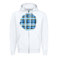 White Winter Tartan Patch Zipper Hoodie - BundleAndBundleShop