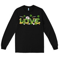 Black st patricks love nurse Long Sleeve Tee - MaliasSmallBusiness