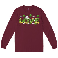 Burgundy st patricks love nurse Long Sleeve Tee - MaliasSmallBusiness