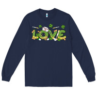 Navy st patricks love nurse Long Sleeve Tee - MaliasSmallBusiness