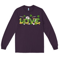 Plum st patricks love nurse Long Sleeve Tee - MaliasSmallBusiness